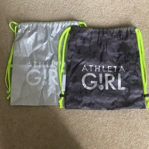 Drawstring Athleta Bags Silver and a Dark Gray/Black Camouflage Bag